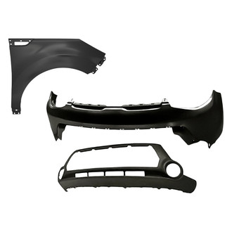 Sherman® - 3-Piece (Front Upper and Lower Bumper Cover, Front Passenger Side Fender) (CAPA Certified)