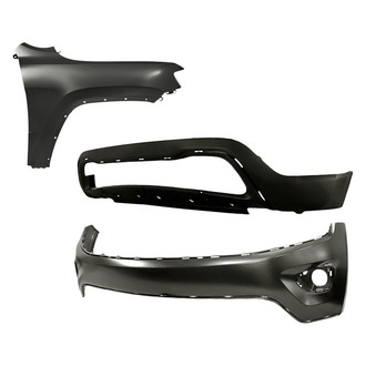 Sherman® - 3-Piece (Front Upper and Lower Bumper Cover, Front Passenger Side Fender) (Value Line)