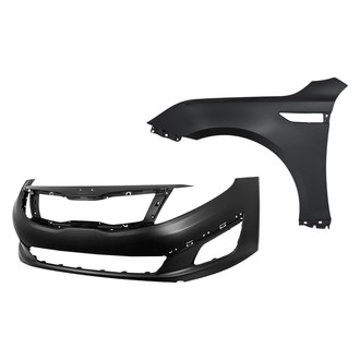 Sherman® BNDL-228356 - 2-Piece (Front Bumper Cover, Front Driver Side Fender) (Value Line)