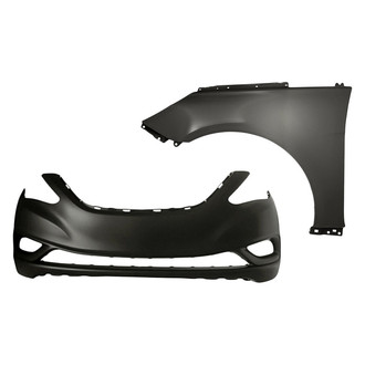 Sherman® - 2-Piece (Front Bumper Cover, Front Driver Side Fender) (CAPA Certified)