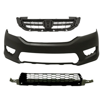 Sherman® BNDL-228723 - 3-Piece (Front Bumper Cover, Grille, Front Bumper Grille) (CAPA Certified)