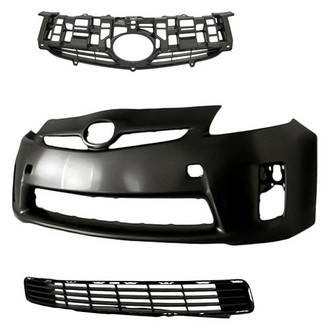 Sherman® - 3-Piece (Front Bumper Cover, Grille, Front Bumper Grille) (CAPA Certified)