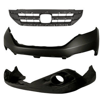 Sherman® - 3-Piece (Front Upper and Lower Bumper Cover, Grille) (CAPA Certified)