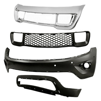 Sherman® - 4-Piece (Front Upper and Lower Bumper Cover, Front Bumper Grille, Grille Frame) (Value Line)
