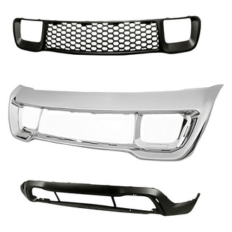 Sherman® - 3-Piece (Front Lower Bumper Cover, Front Bumper Grille, Grille Frame) (Value Line)