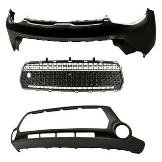 Sherman® - 3-Piece (Front Upper and Lower Bumper Cover, Front Bumper Grille) (CAPA Certified)