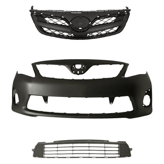 Sherman® - 3-Piece (Front Bumper Cover, Grille, Front Bumper Grille) (CAPA Certified)