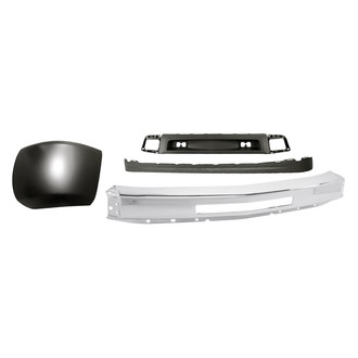 Sherman® - 4-Piece (Front Bumper Face Bar, Front Bumper Air Deflector, Front Bumper Deflector Extension, Front Driver Side Bumper End) (Value Line)