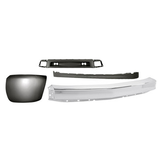 Sherman® - 4-Piece (Front Bumper Face Bar, Front Bumper Air Deflector, Front Bumper Deflector Extension, Front Driver Side Bumper End) (Value Line)