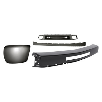 Sherman® - 4-Piece (Front Bumper Face Bar, Front Bumper Air Deflector, Front Bumper Deflector Extension, Front Driver Side Bumper End) (Value Line)