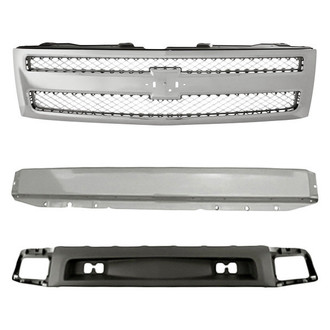 Sherman® - 3-Piece (Grille, Front Bumper Reinforcement, Front Bumper Air Deflector) (Value Line)