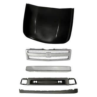 Sherman® - 5-Piece (Grille, Front Bumper Reinforcement, Front Bumper Air Deflector, Front Bumper Deflector Extension, Hood Panel) (Value Line)