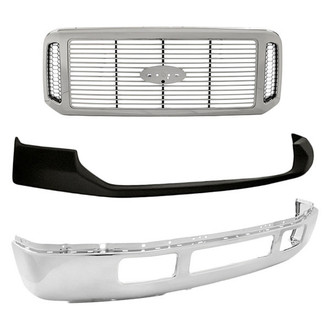 Sherman® - 3-Piece (Front Upper Bumper Cover, Grille, Front Bumper Face Bar) (Value Line)