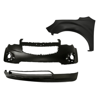 Sherman® - 3-Piece (Front Upper Bumper Cover, Front Lower Bumper Valance, Front Driver Side Fender) (Value Line)
