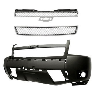 Sherman® - 3-Piece (Front Bumper Cover, Upper and Lower Grille) (Value Line)