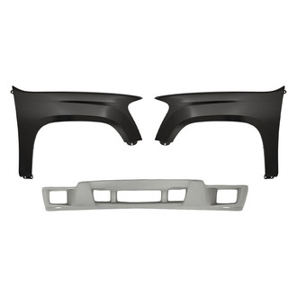 Sherman® BNDL-229456 - 3-Piece (Front Lower Bumper Cover, Front Driver and Passenger Side Fender) (Value Line)