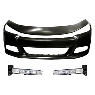 Sherman® BNDL-229670 - 3-Piece (Front Bumper Cover, Driver and Passenger Side Fog Light) (Value Line)