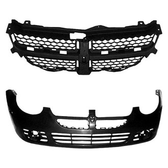 Sherman® BNDL-230779 - 2-Piece (Front Bumper Cover, Grille) (Value Line)