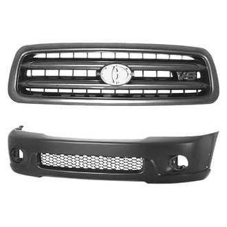 Sherman® BNDL-233398 - 2-Piece (Front Bumper Cover, Grille) (Value Line)
