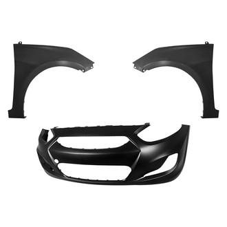 Sherman® BNDL-241905 - 3-Piece (Front Bumper Cover, Driver and Passenger Side Fender) (Value Line)
