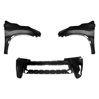 Sherman® BNDL-242242 - 3-Piece (Front Bumper Cover, Driver and Passenger Side Fender) (Value Line)