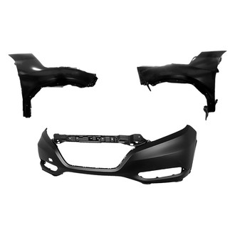 Sherman® BNDL-242411 - 3-Piece (Front Bumper Cover, Driver and Passenger Side Fender) (CAPA Certified)
