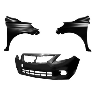 Sherman® BNDL-242424 - 3-Piece (Front Bumper Cover, Driver and Passenger Side Fender) (CAPA Certified)