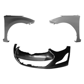 Sherman® - 3-Piece (Front Bumper Cover, Driver and Passenger Side Fender) (CAPA Certified)