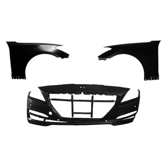 Sherman® - 3-Piece (Front Bumper Cover, Driver and Passenger Side Fender) (CAPA Certified)