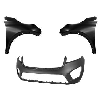 Sherman® BNDL-242576 - 3-Piece (Front Bumper Cover, Driver and Passenger Side Fender) (CAPA Certified)
