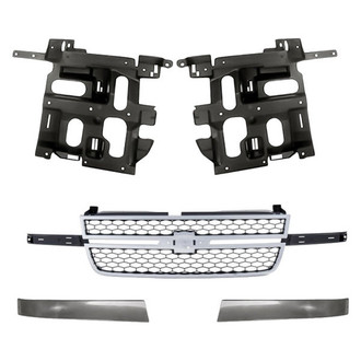 Sherman® - 5-Piece (Grille, Inner and Outer Grille Molding, Driver and Passenger Side Headlight Support) (Standard Line)