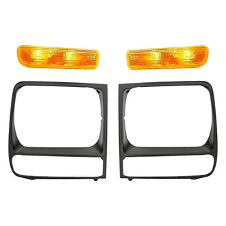 Sherman® - 4-Piece (Front Driver and Passenger Side Turn Signal/Parking Light, Driver and Passenger Side Headlight Bezel) (Standard Line)