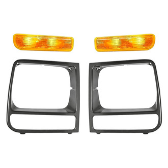Sherman® - 4-Piece (Front Driver and Passenger Side Turn Signal/Parking Light, Driver and Passenger Side Headlight Bezel) (Standard Line)