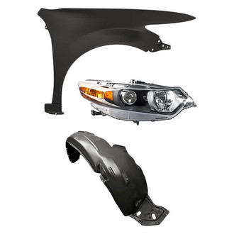 Sherman® - 3-Piece Kit (Passenger Side Headlight, Front Passenger Side Fender, Front Passenger Side Fender Liner) (Standard Line)