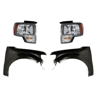 Sherman® - 4-Piece Kit (Driver and Passenger Side Headlights, Driver and Passenger Side Fenders) (CAPA Certified)