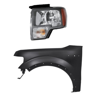 Sherman® - 2-Piece Kit (Driver Side Headlight, Front Driver Side Fender) (CAPA Certified)