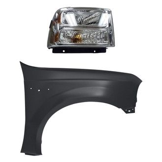 Sherman® - 2-Piece Kit (Passenger Side Headlight, Front Passenger Side Fender) (CAPA Certified)