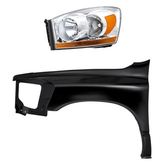 Sherman® - 2-Piece Kit (Driver Side Headlight, Front Driver Side Fender) (CAPA Certified)