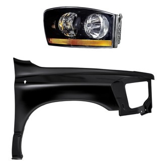 Sherman® - 2-Piece Kit (Passenger Side Headlight, Front Passenger Side Fender) (CAPA Certified)