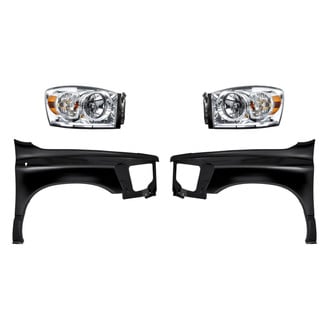 Sherman® - 4-Piece Kit (Driver and Passenger Side Headlights, Driver and Passenger Side Fenders) (CAPA Certified)