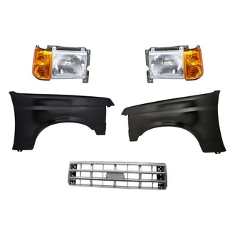 Sherman® BNDL-262518 - 5-Piece Kit (Driver and Passenger Side Headlights, Grille, Driver and Passenger Side Fenders) (Standard Line)