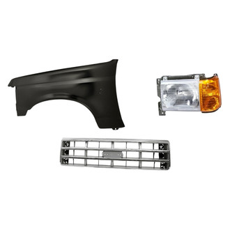 Sherman® - 3-Piece Kit (Driver Side Headlight, Grille, Front Driver Side Fender) (Standard Line)