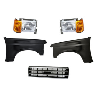 Sherman® BNDL-262524 - 5-Piece Kit (Driver and Passenger Side Headlights, Grille, Driver and Passenger Side Fenders) (Standard Line)