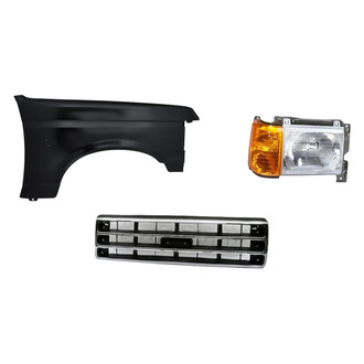 Sherman® BNDL-262525 - 3-Piece Kit (Passenger Side Headlight, Grille, Front Passenger Side Fender) (Standard Line)