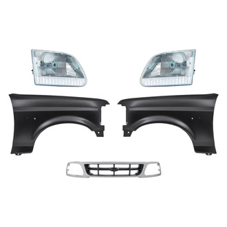 Sherman® - 5-Piece Kit (Driver and Passenger Side Headlights, Grille, Driver and Passenger Side Fenders) (Standard Line)