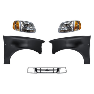 Sherman® - 5-Piece Kit (Driver and Passenger Side Headlights, Grille, Driver and Passenger Side Fenders) (Standard Line)