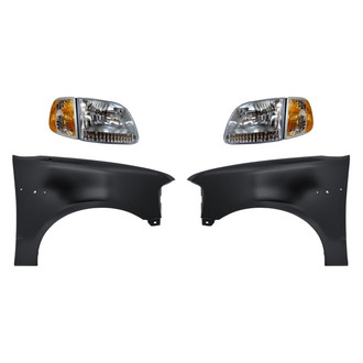 Sherman® - 4-Piece Kit (Driver and Passenger Side Headlights, Driver and Passenger Side Fenders) (Standard Line)