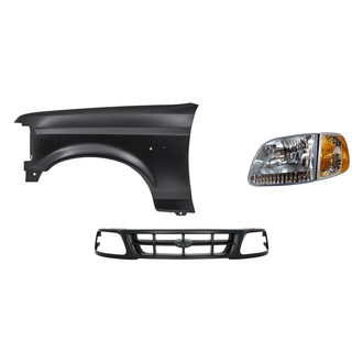 Sherman® - 3-Piece Kit (Driver Side Headlight, Grille, Front Driver Side Fender) (Standard Line)