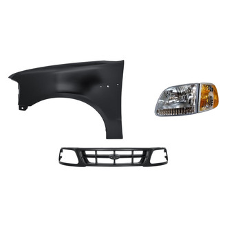 Sherman® - 3-Piece Kit (Driver Side Headlight, Grille, Front Driver Side Fender) (Standard Line)