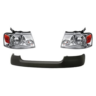 Sherman® - 3-Piece Kit (Driver and Passenger Side Headlights, Front Upper Bumper Cover) (CAPA Certified)